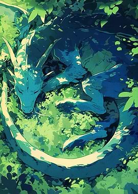 Sleeping Dragon in Green Foliage