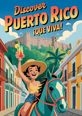Discover Puerto Rico Travel Poster