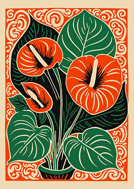 Anthurium Plant Illustration
