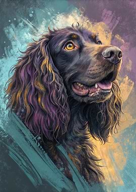 Dog Portrait with Colorful Accents
