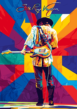 Stevie Ray Vaughan Colorful Pop Art