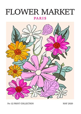 Flower Market Paris Floral Art Print