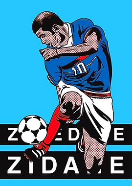 Zidane Soccer Pop Art Illustration
