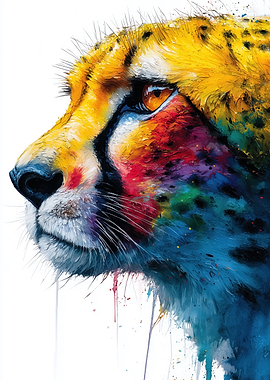 Colorful Cheetah Portrait