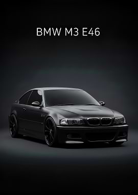 Black BMW M3 E46 poster