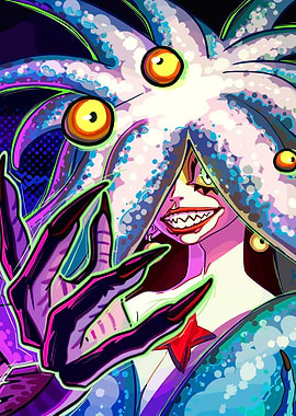 Creepy Cartoon Character with Tentacles