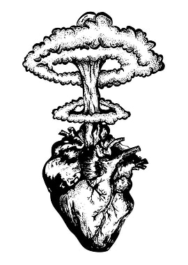 Heart and Atomic Bomb Cloud