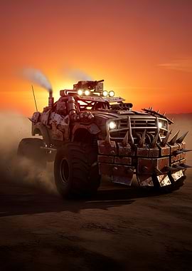 Apocalyptic Monster Truck Sunset