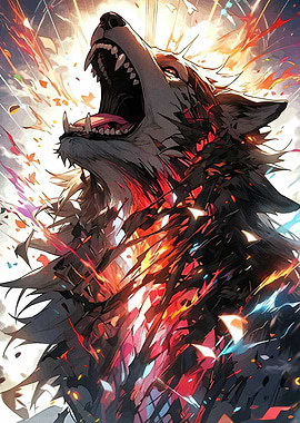 Roaring Wolf Digital Art