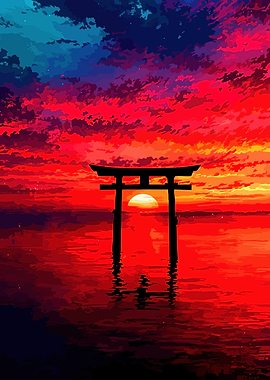 Torii Gate at Sunset