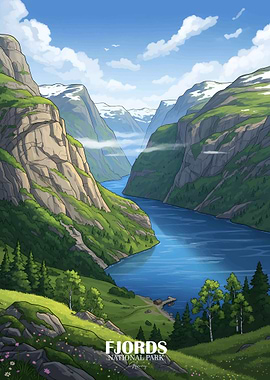 Fjords National Park Landscape Norway