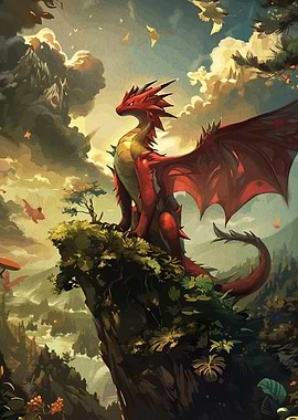 Red Dragon on Cliff Edge