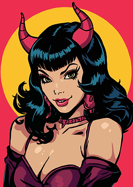Devil Girl Pop Art Portrait