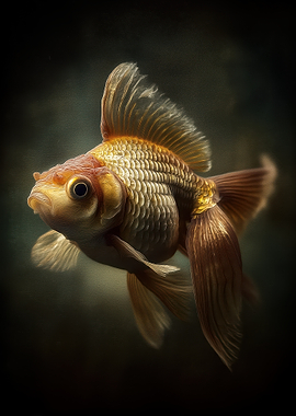 Elegant Goldfish Portrait