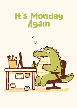 Monday Again Crocodile Cartoon