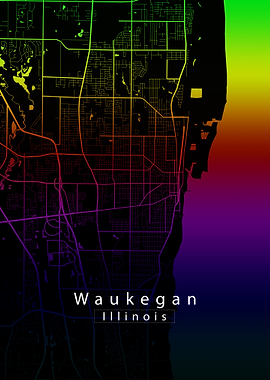 Waukegan Illinois - Rainbow City Map