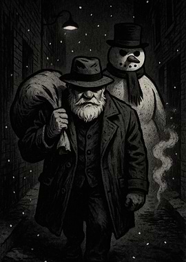Noir Santa and Snowman Alley Mystery