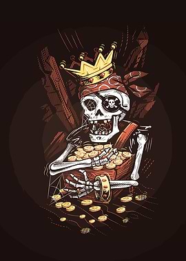 Pirate Skeleton with Gold