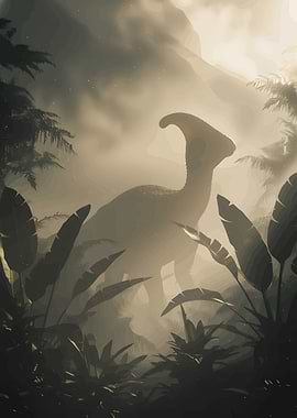 Parasaurolophus in Misty Jungle
