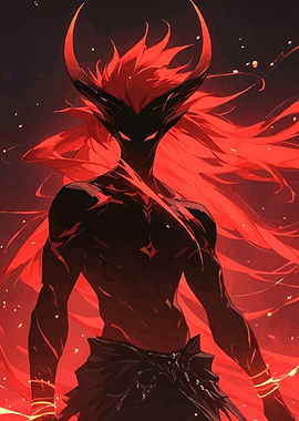 Red and Black Horned Demon
