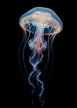 Translucent Jellyfish on Black Background