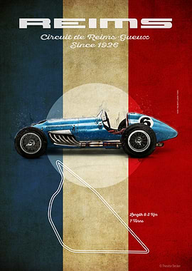 Reims Talbot Lago T26C Poster