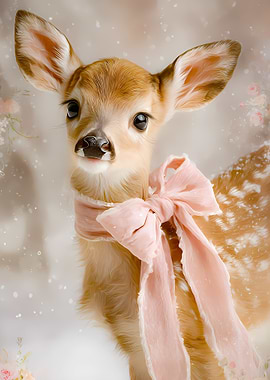 Fawn with Pink Bow