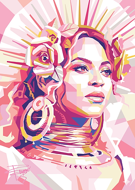 Beyonce Knowles Pop Art Portrait