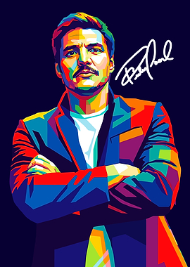 Pedro Pascal Pop Art Portrait
