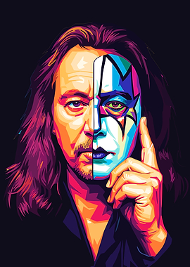 Paul Stanley Half Mask Pop Art