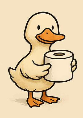 Duck with Toilet Paper Roll