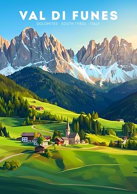 Val Di Funes Dolomites Italy Landscape