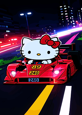 Hello Kitty Racing at Night