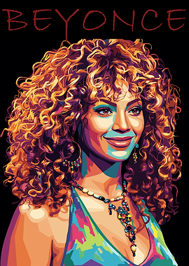 Beyonce Knowles Colorful Portrait