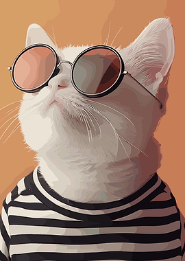 Cool Cat with Sunglasses and Shirt