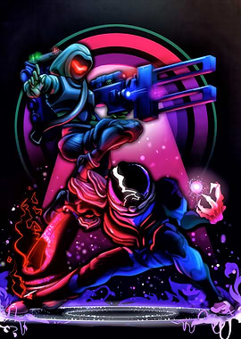 Futuristic Warriors in Neon Light