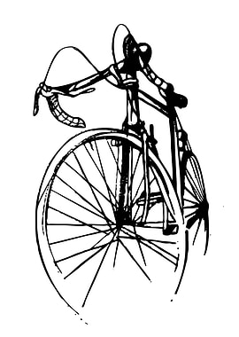 Black and White Bicycle Illustration