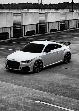White Audi TT on Parking Deck