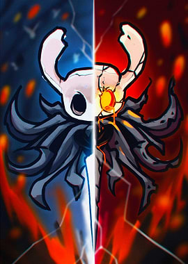 Hollow Knight Dual Character Art