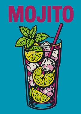 Mojito Cocktail Illustration