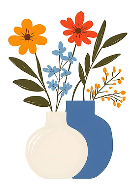 Floral Still Life with Two Vases