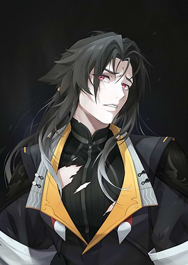 Anime Man with Red Eyes