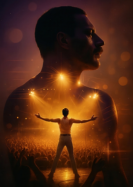 Freddie Mercury Live Performance Portrait