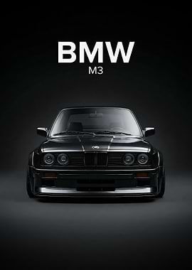 BMW M3 e30 black poster