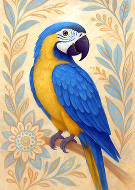 Blue and Gold Macaw Illustration