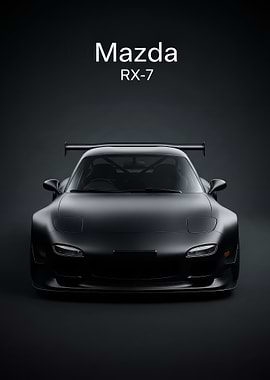 Mazda RX-7 Black Car poster