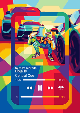 Music Player with Cars and Rapper