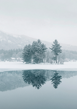 Winter Lake Reflection