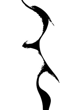 Abstract Black Ink Swirl on White