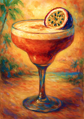 Passion Fruit Cocktail Painting